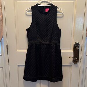 Black Textured Sleeveless Fit-and-Flare Dress Lilly Pulitzer Size 10